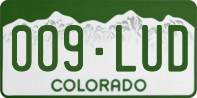 CO license plate 009LUD