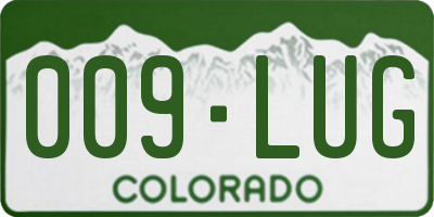 CO license plate 009LUG