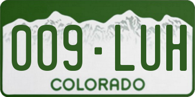 CO license plate 009LUH