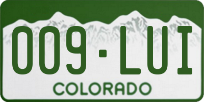 CO license plate 009LUI