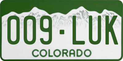 CO license plate 009LUK