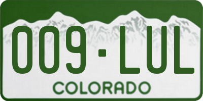 CO license plate 009LUL