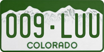 CO license plate 009LUU