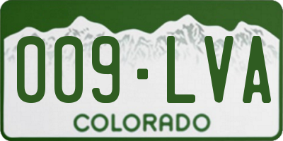 CO license plate 009LVA