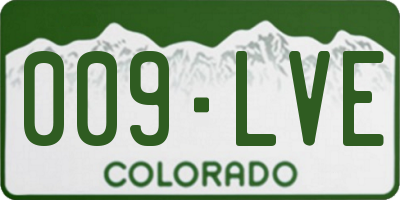 CO license plate 009LVE