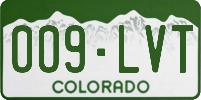 CO license plate 009LVT