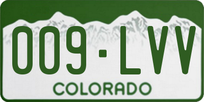 CO license plate 009LVV