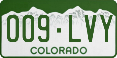 CO license plate 009LVY