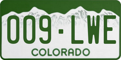 CO license plate 009LWE
