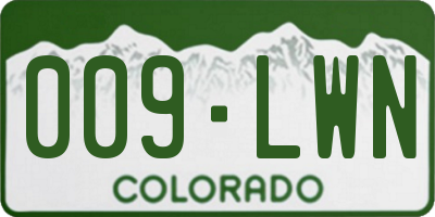 CO license plate 009LWN