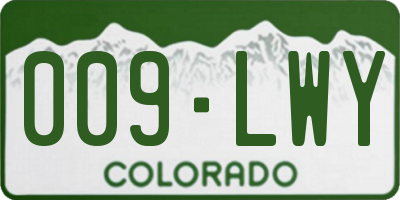 CO license plate 009LWY