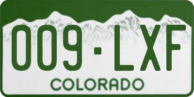 CO license plate 009LXF