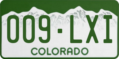 CO license plate 009LXI