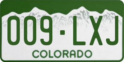 CO license plate 009LXJ