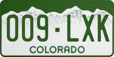 CO license plate 009LXK