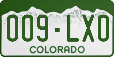 CO license plate 009LXO