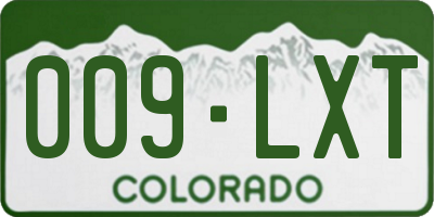 CO license plate 009LXT