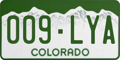 CO license plate 009LYA