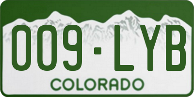 CO license plate 009LYB