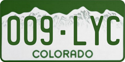 CO license plate 009LYC