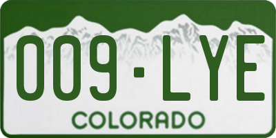 CO license plate 009LYE