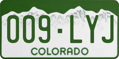 CO license plate 009LYJ