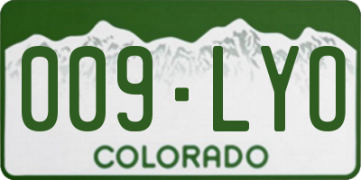CO license plate 009LYO