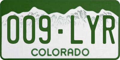 CO license plate 009LYR