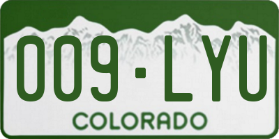 CO license plate 009LYU