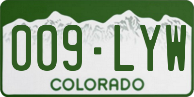 CO license plate 009LYW