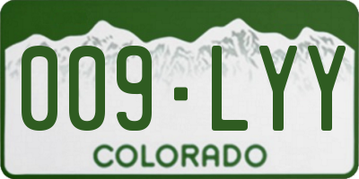 CO license plate 009LYY