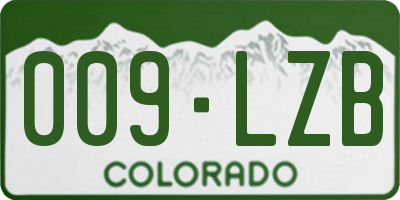 CO license plate 009LZB