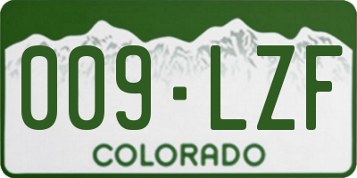 CO license plate 009LZF