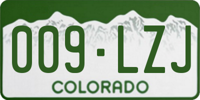 CO license plate 009LZJ