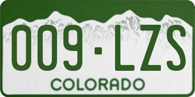 CO license plate 009LZS