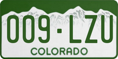 CO license plate 009LZU