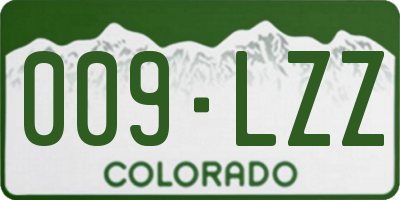 CO license plate 009LZZ