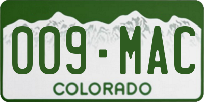 CO license plate 009MAC