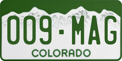CO license plate 009MAG
