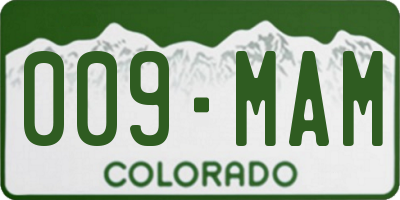 CO license plate 009MAM