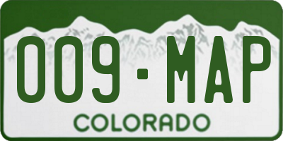CO license plate 009MAP