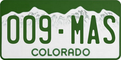 CO license plate 009MAS