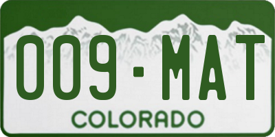 CO license plate 009MAT