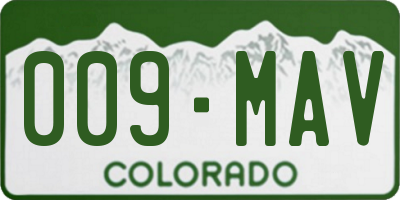 CO license plate 009MAV