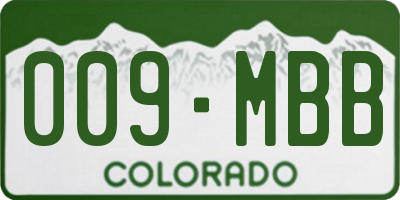 CO license plate 009MBB