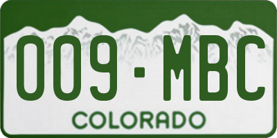 CO license plate 009MBC