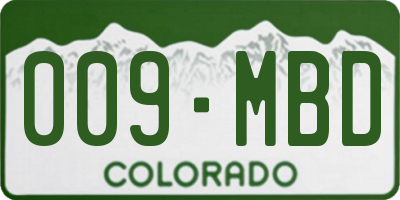 CO license plate 009MBD