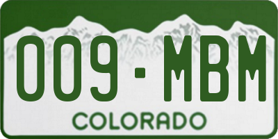 CO license plate 009MBM
