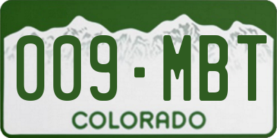 CO license plate 009MBT