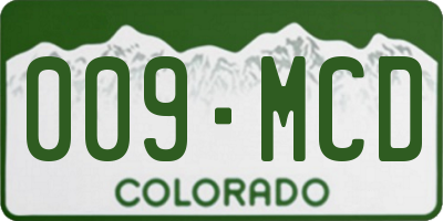 CO license plate 009MCD